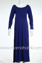 gamis hamil kaos polos panjang biru  GMS 90  large